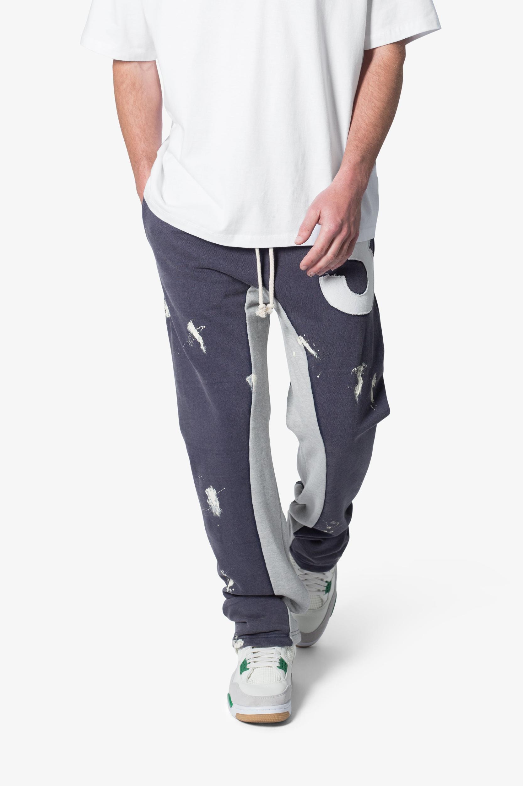 3 Patch Contrast Sweatpants - Blue Product Image