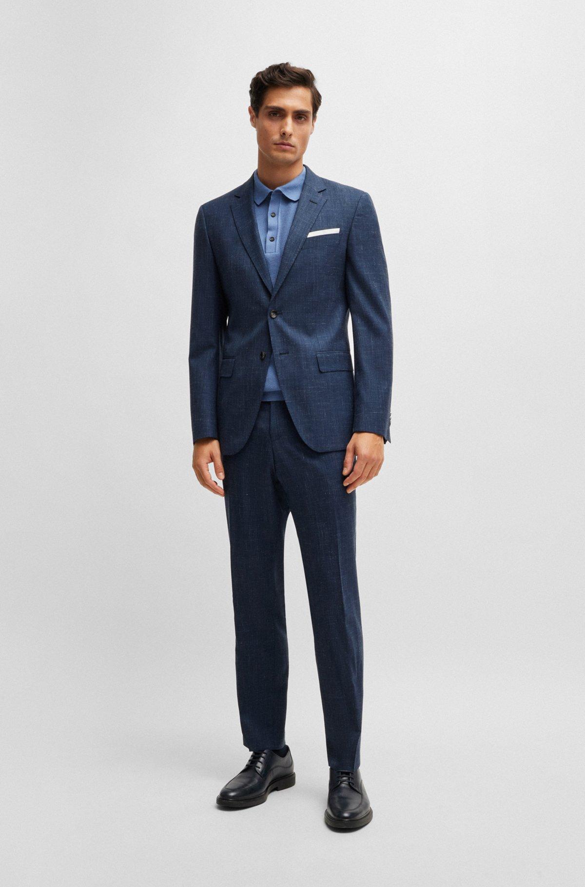 Slim-fit jacket in virgin wool and linen Product Image