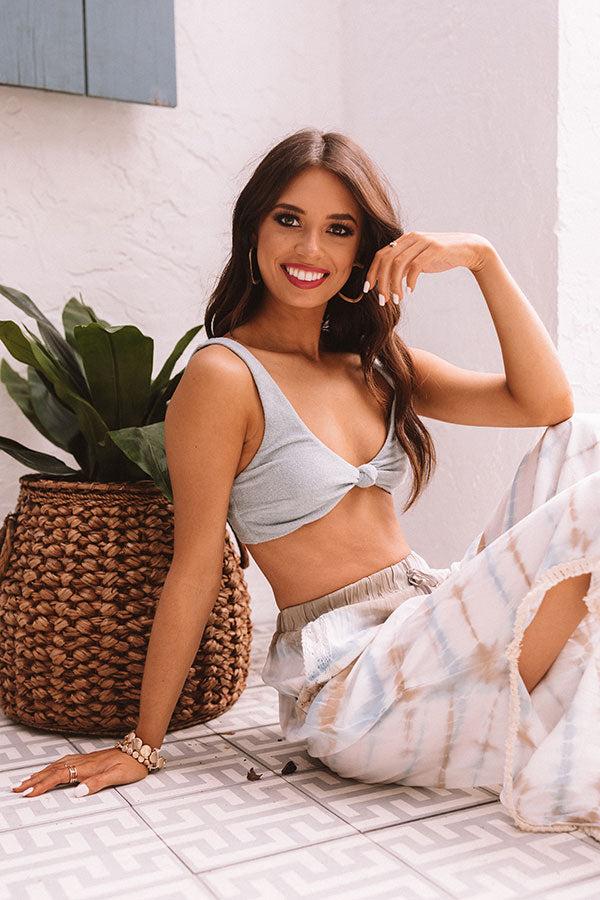 New Wave Terry Cloth Bikini Top in Airy Blue Product Image