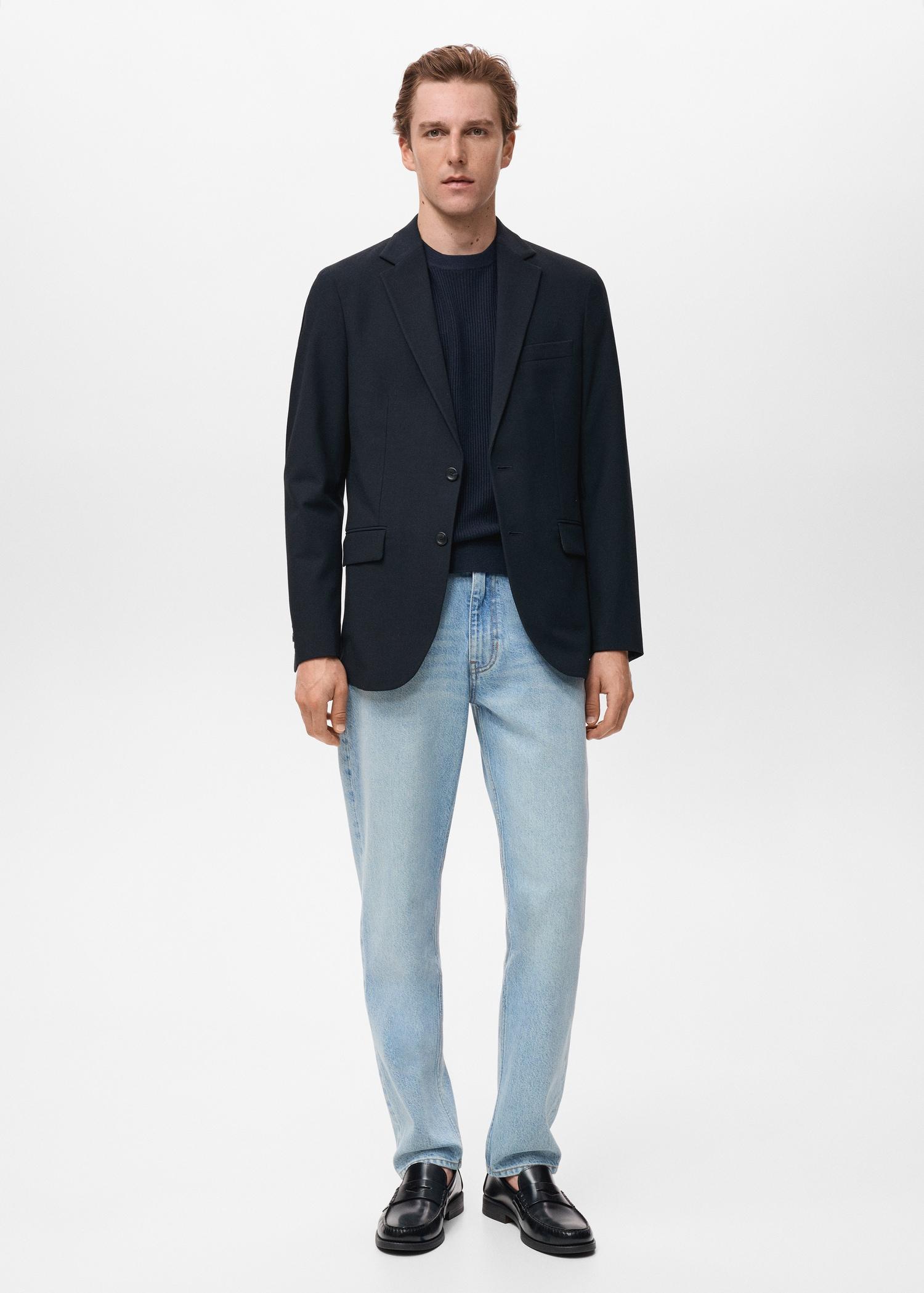 Verner slim-fit cotton blazer - Men | MANGO USA Product Image