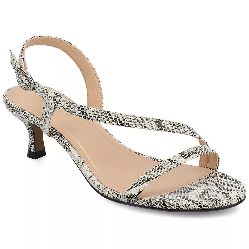 Journee Jemry Women's Crossover Strap Kitten Heel Dress Sandals,  Product Image