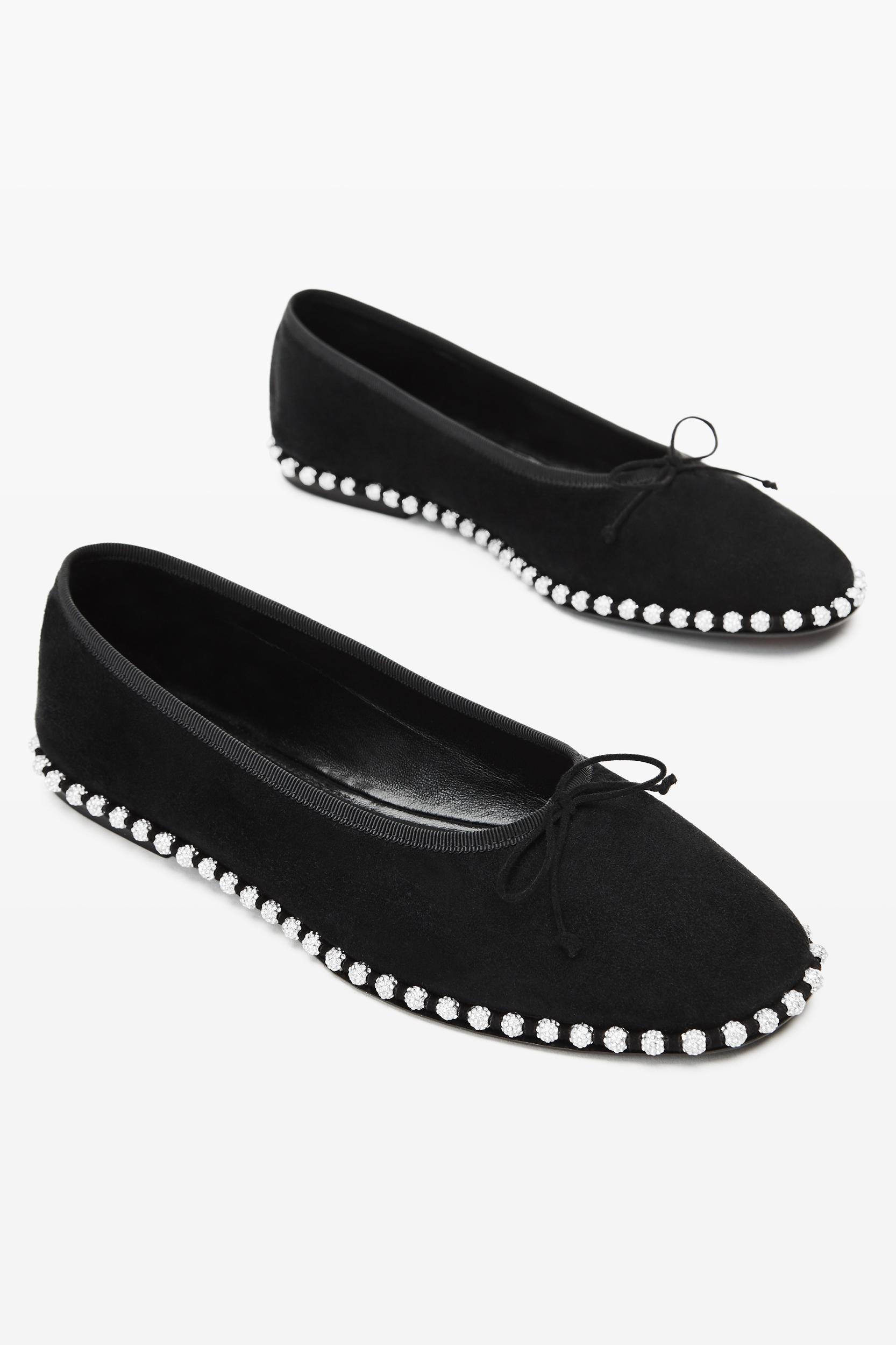 Black Suede Lina Flat Product Image