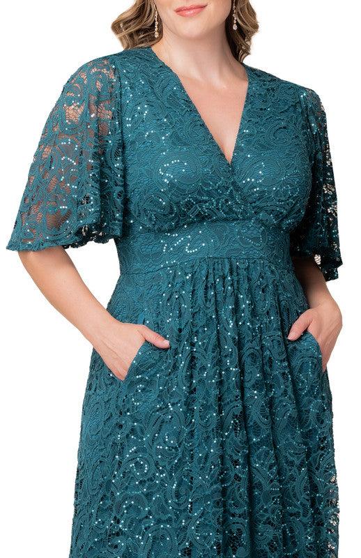 Luminous Sequin Lace Long Gown - Plus Product Image