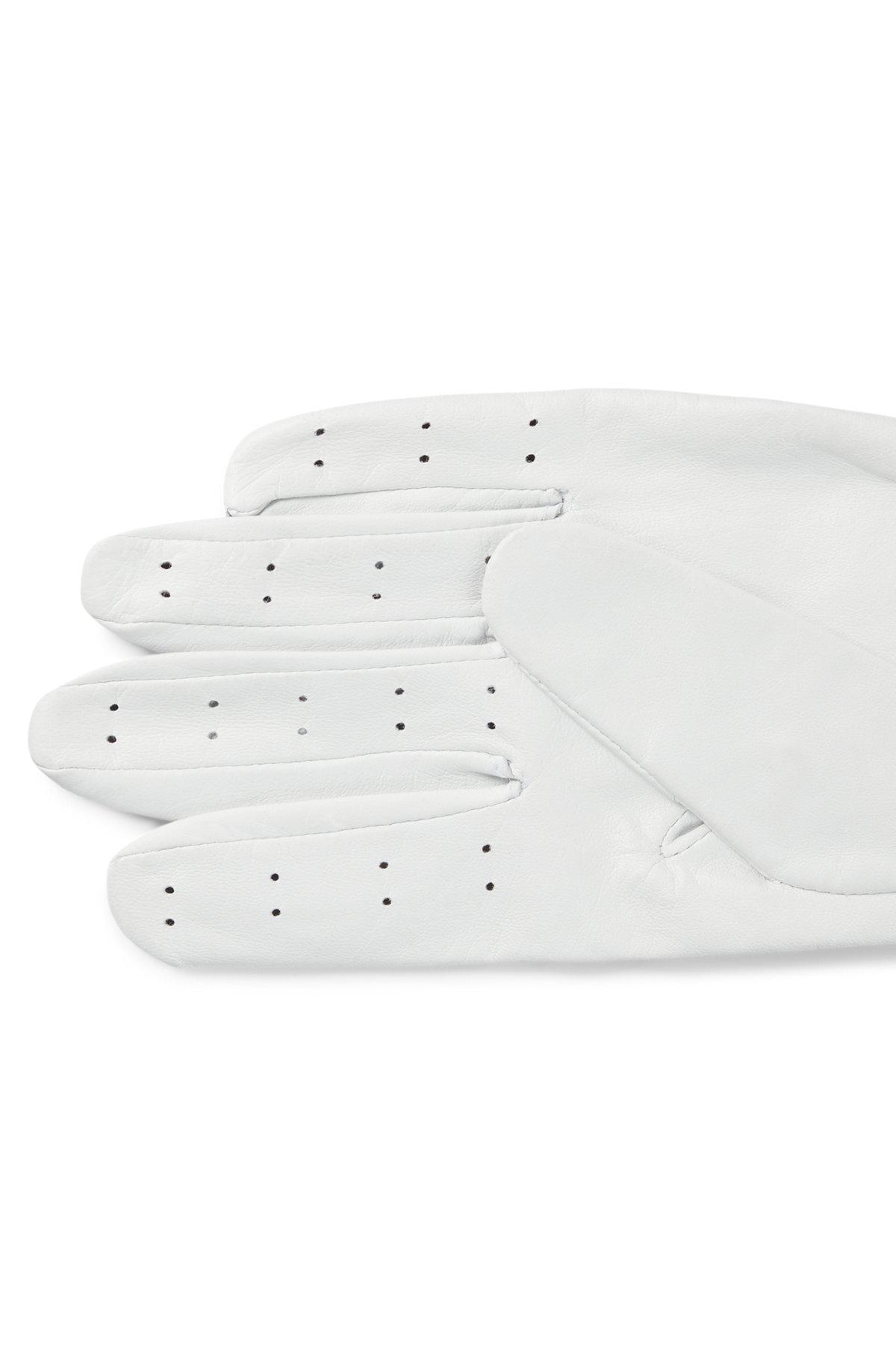 BOSS - Nappa-leather glove with lasered dots - White Product Image