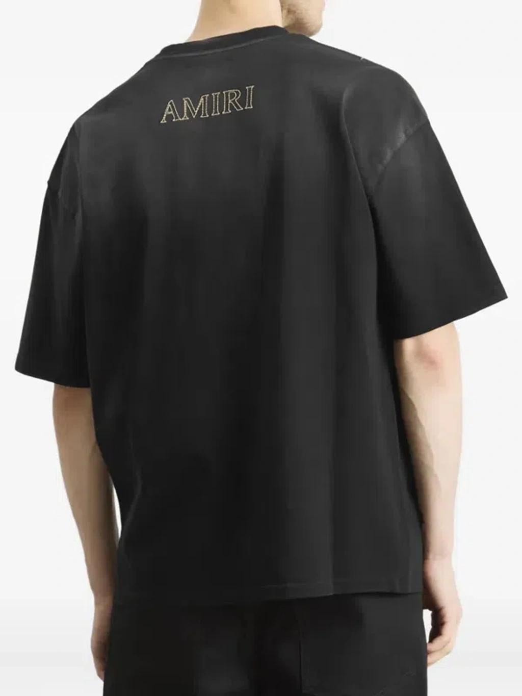 AMIRI Mens Black Oversized Patch-pocket Cotton T-shirt Product Image