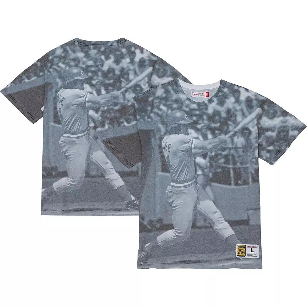 Men's Mitchell & Ness Pete Rose Cincinnati Reds Cooperstown Collection Highlight Sublimated Player Graphic T-Shirt,  Product Image