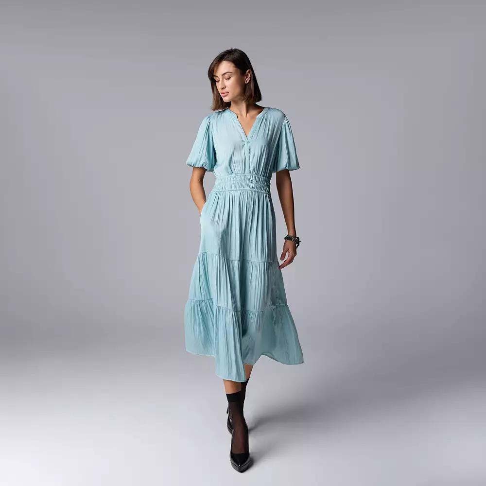 Petite Simply Vera Vera Wang Maxi Fem Dress, Women's, Size: Small Petite, Mystic Lagoon Product Image