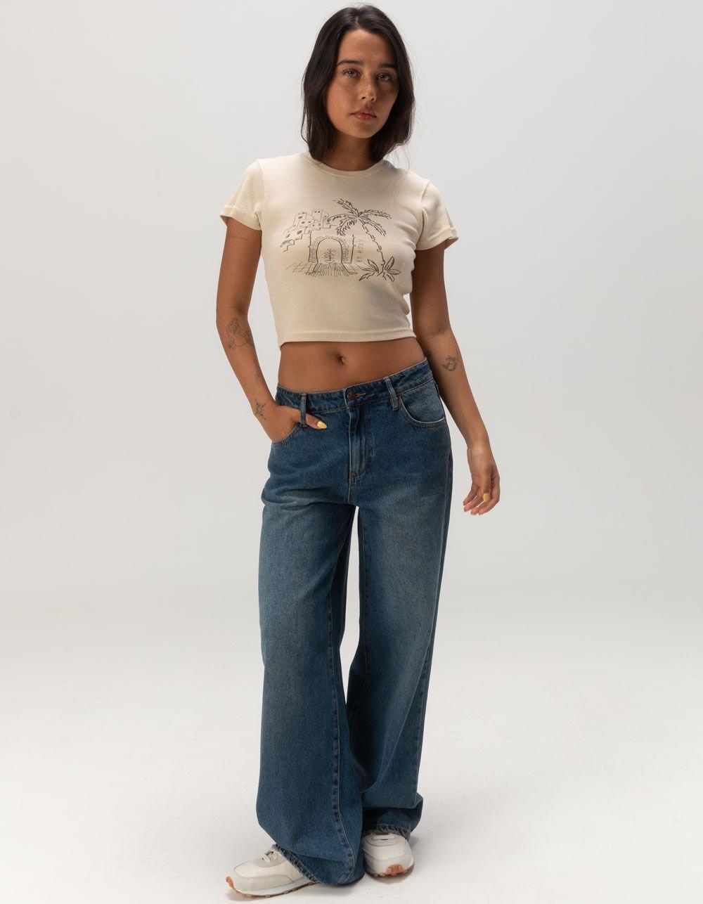 ROXY All Day Womens Baby Tee - NATURAL Product Image