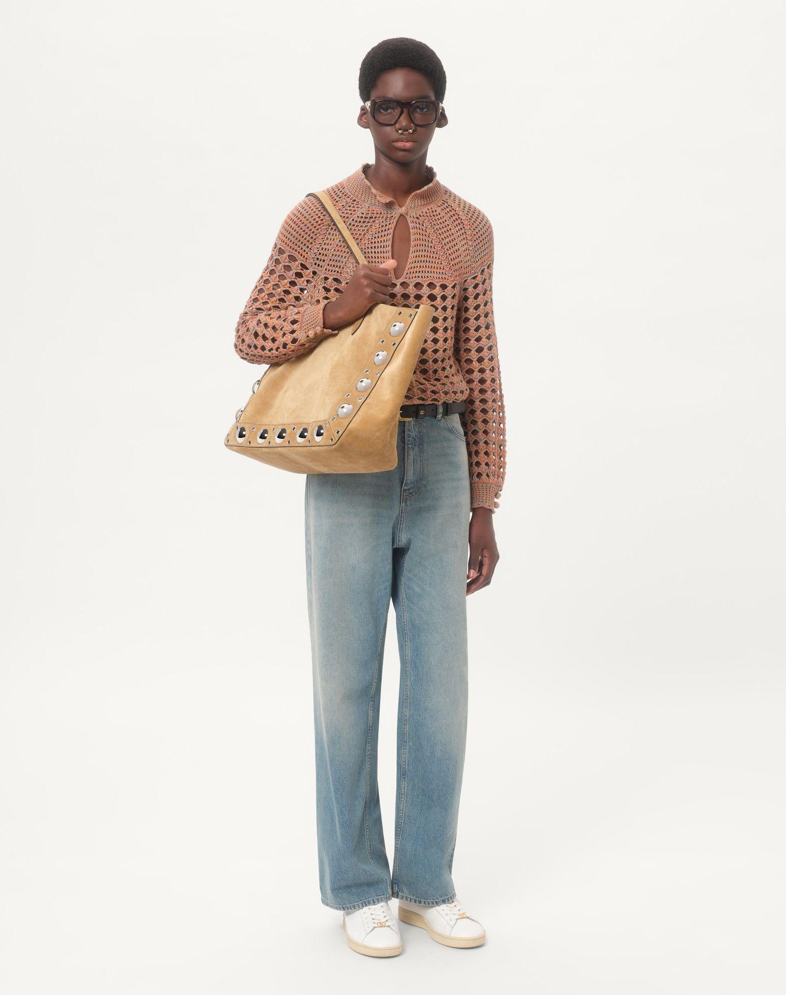 Valentino Garavani Nellcôte Large Suede Shopping Bag Product Image