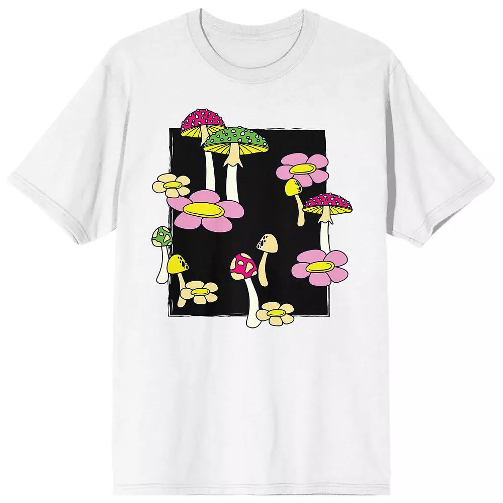 Men's Natural World Mushrooms Tee, Size: Large, White Product Image