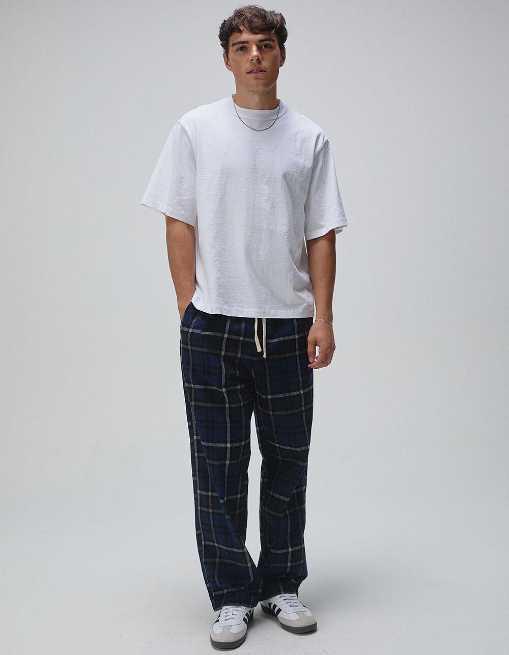 RSQ Mens Plaid Pajama Pants - WHT/GRAY Product Image