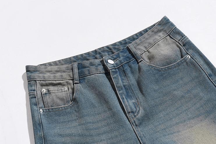 RT No. 11183 WASHED BLUE DENIM STRAIGHT JEANS Product Image