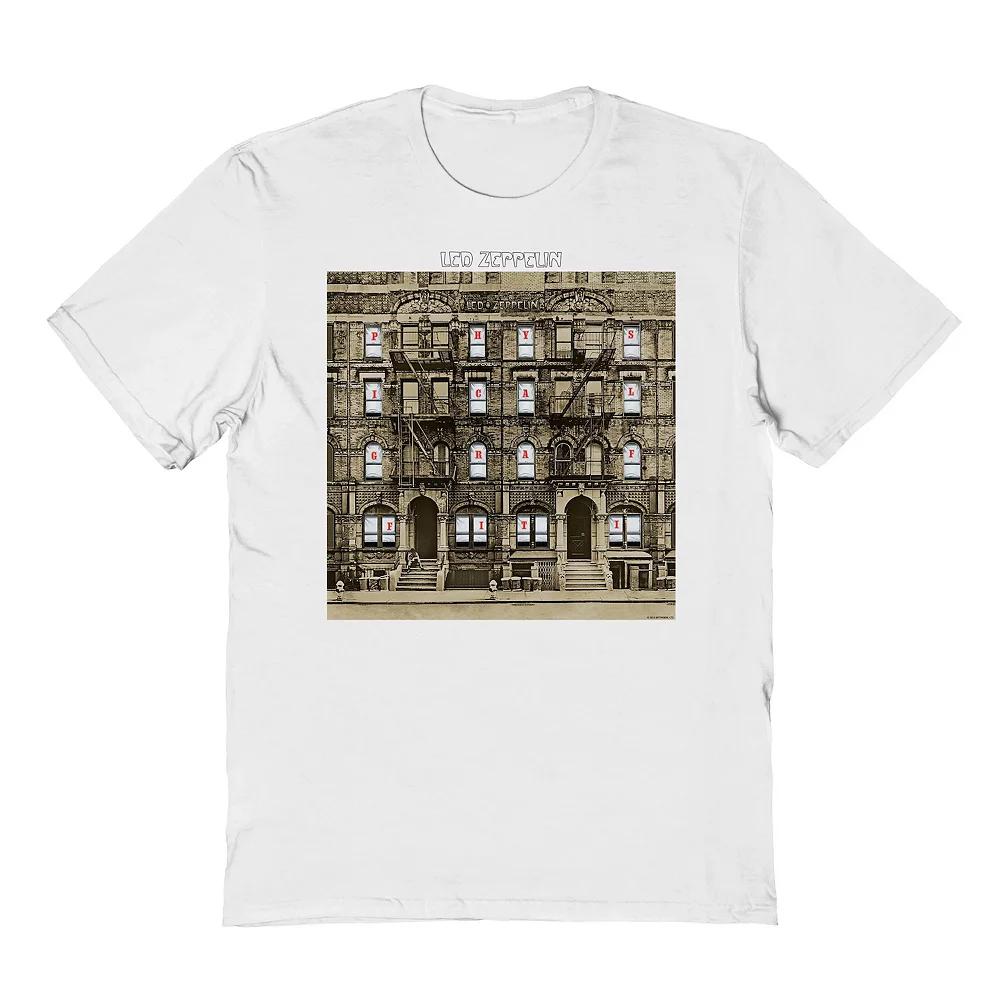 Men's Led Zeppelin Physical Graffiti 2 Graphic Tee, Size: Large, White Product Image