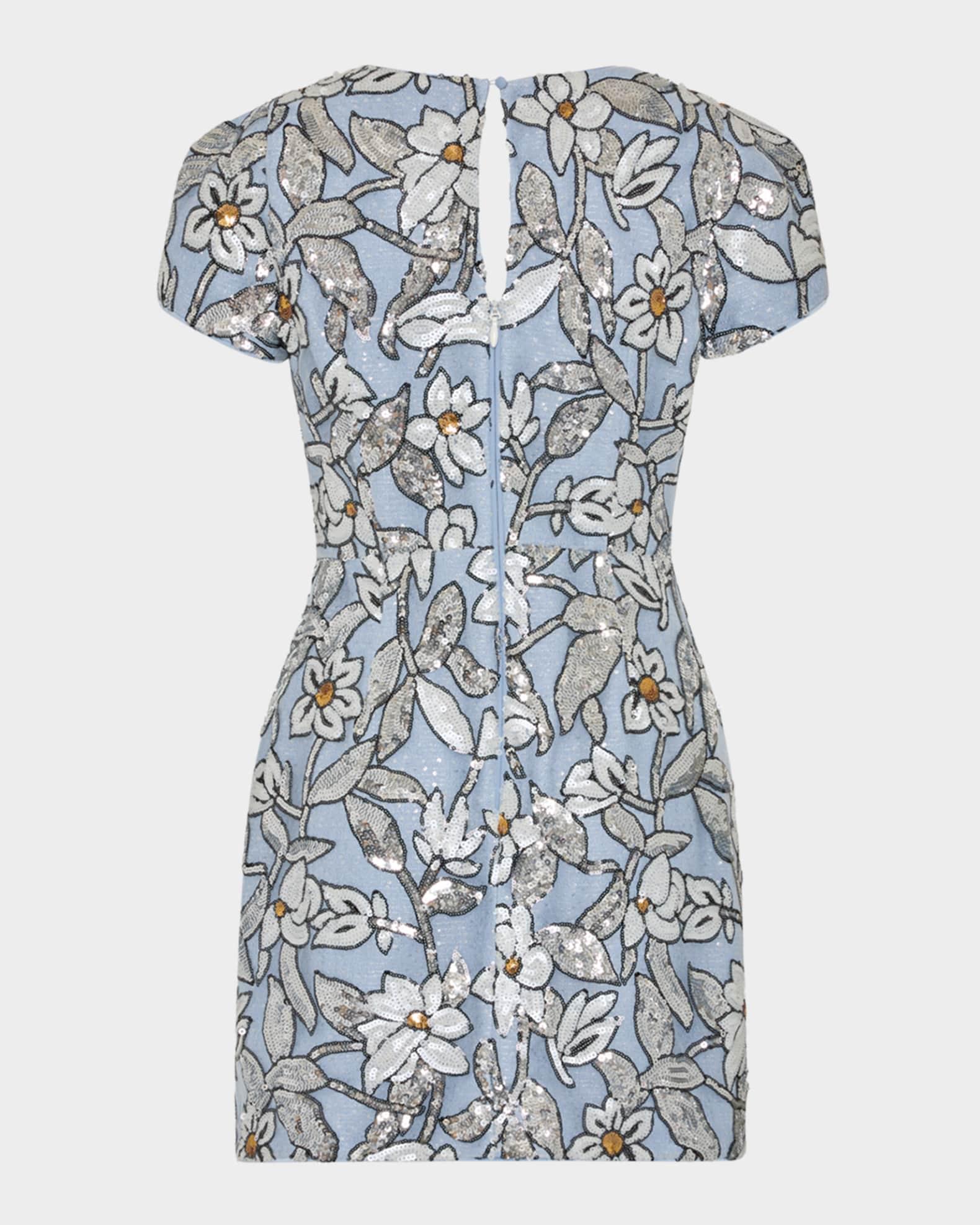 Rowen Floral Sequined Mini Dress Product Image