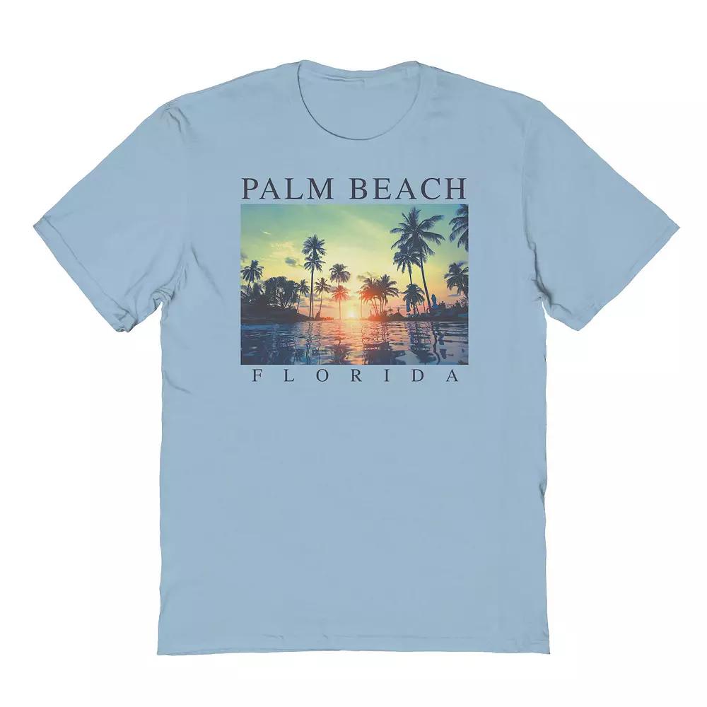 Men's COLAB89 by Threadless Palm Beach Photo Graphic Tee, Size: XXL, Light Blue Product Image