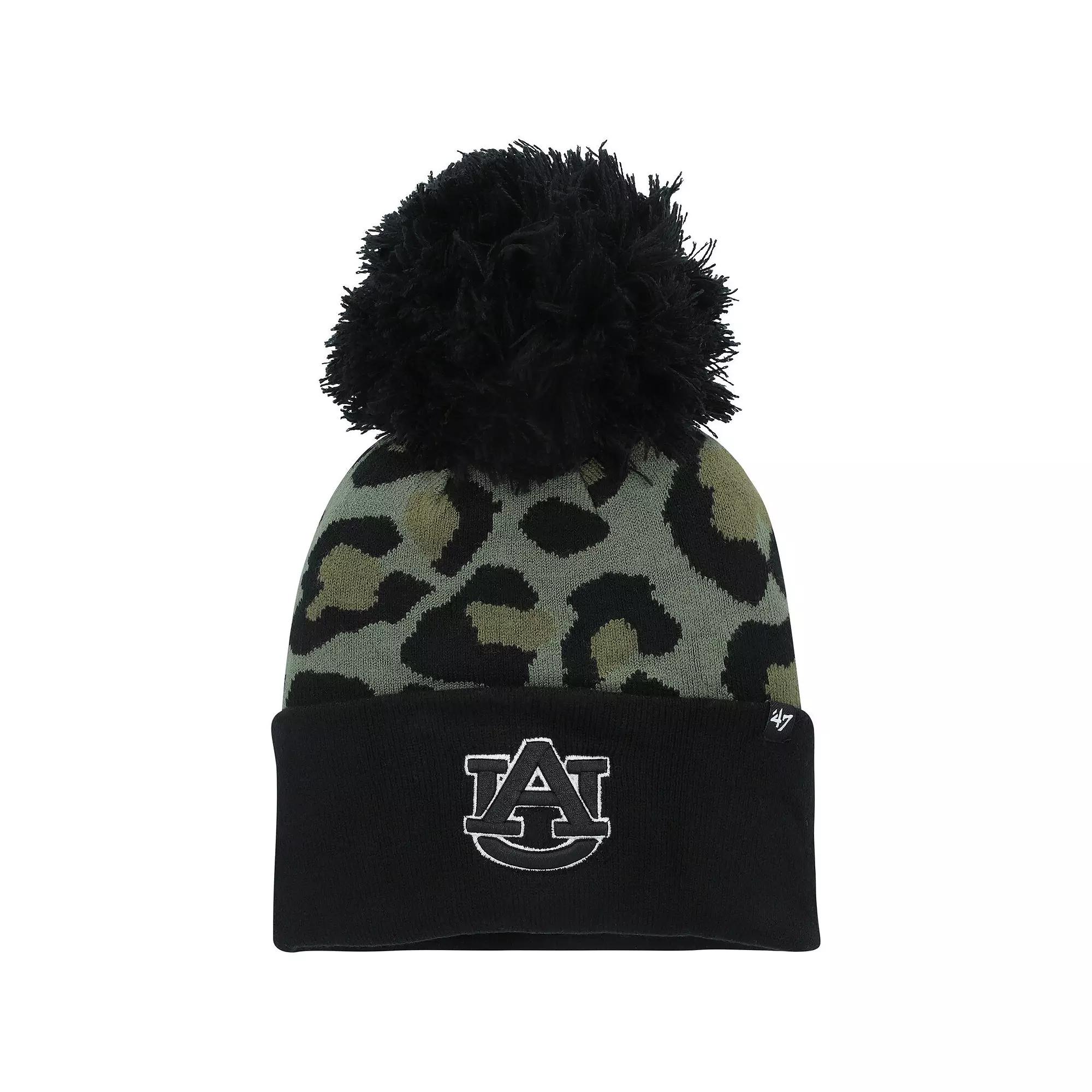 Women's '47 Hunter Green Auburn Tigers Bagheera Cuffed Knit Hat with Pom Product Image