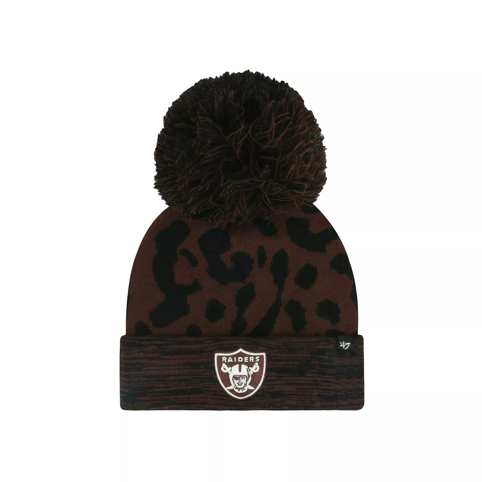 Women's '47 Brown Las Vegas Raiders Cacao Cuffed Knit Hat with Pom, Lvr Brown Product Image