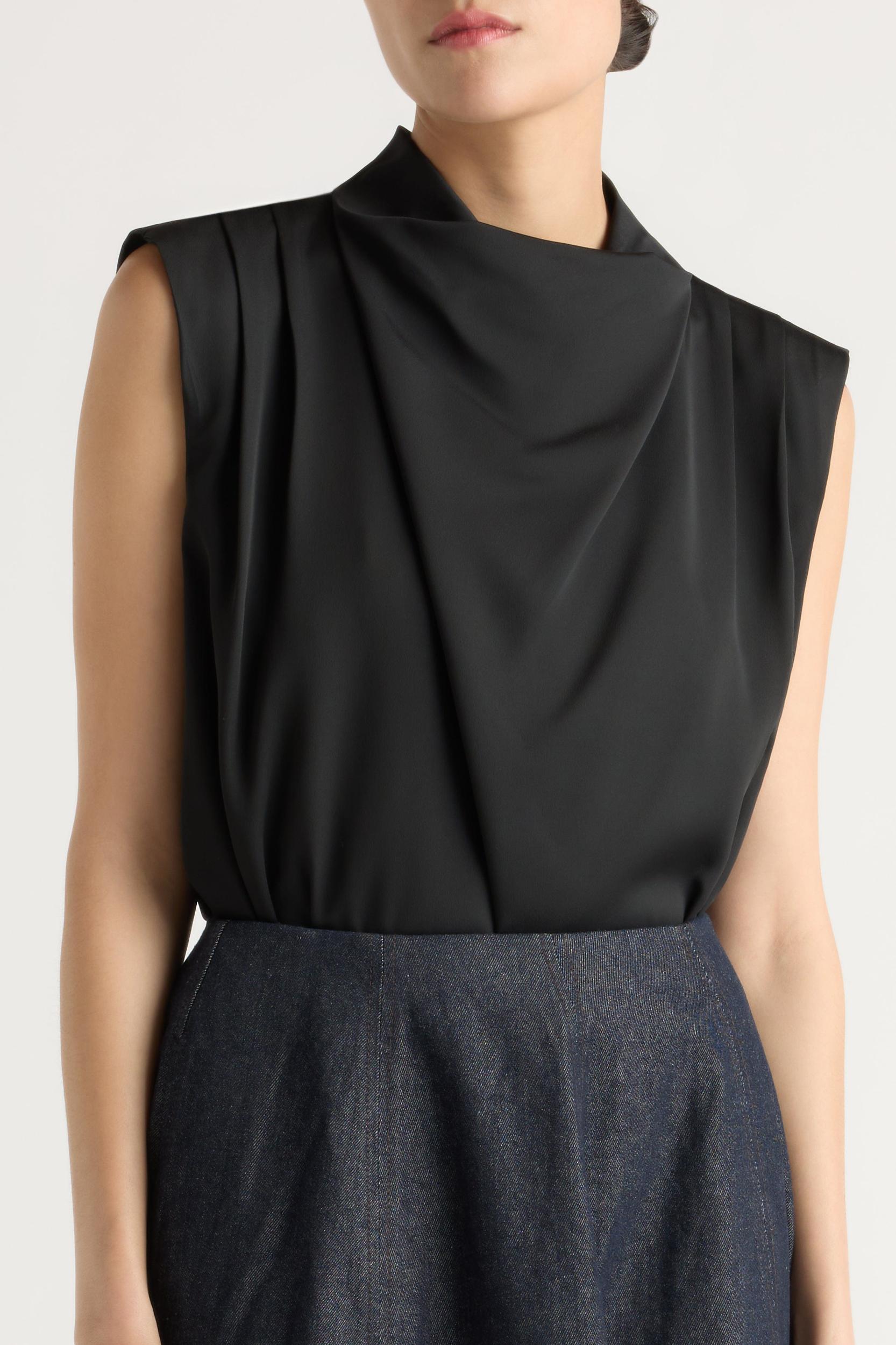 Allegra Gathered-Neck Sleeveless Blouse Product Image