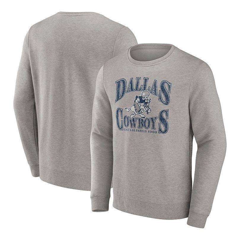 Men's Fanatics Branded Heather Charcoal Dallas Cowboys Playability Pullover Sweatshirt,  Product Image