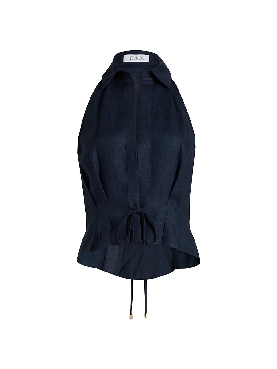 Womens Sloan Linen Vest Top Product Image