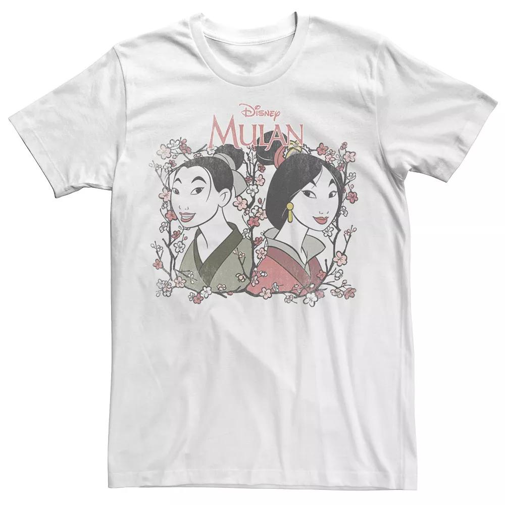 Disney's Mulan Men's Reflection Floral Portrait Tee, Size: XL, White Product Image