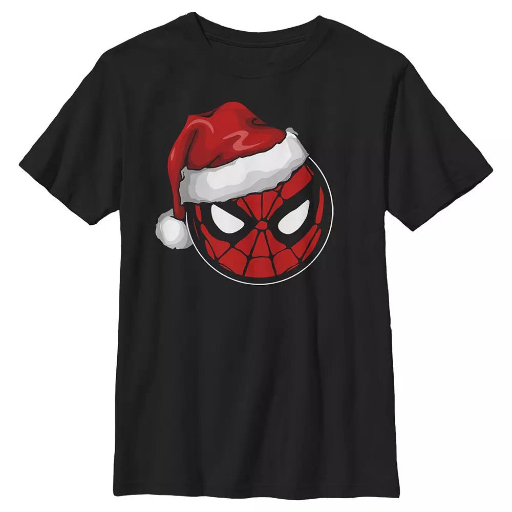 Boys 4-7 Spider-Man Wearing Santa Claus Hat Graphic Tee, Boy's,  Product Image