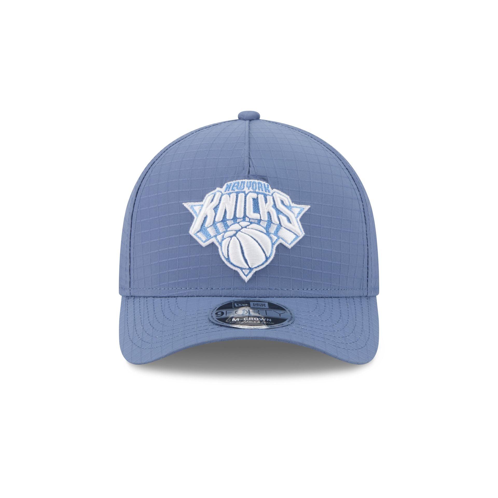 New York Knicks Blue Ripstop 9FORTY M-Crown A-Frame Snapback Hat Male Product Image