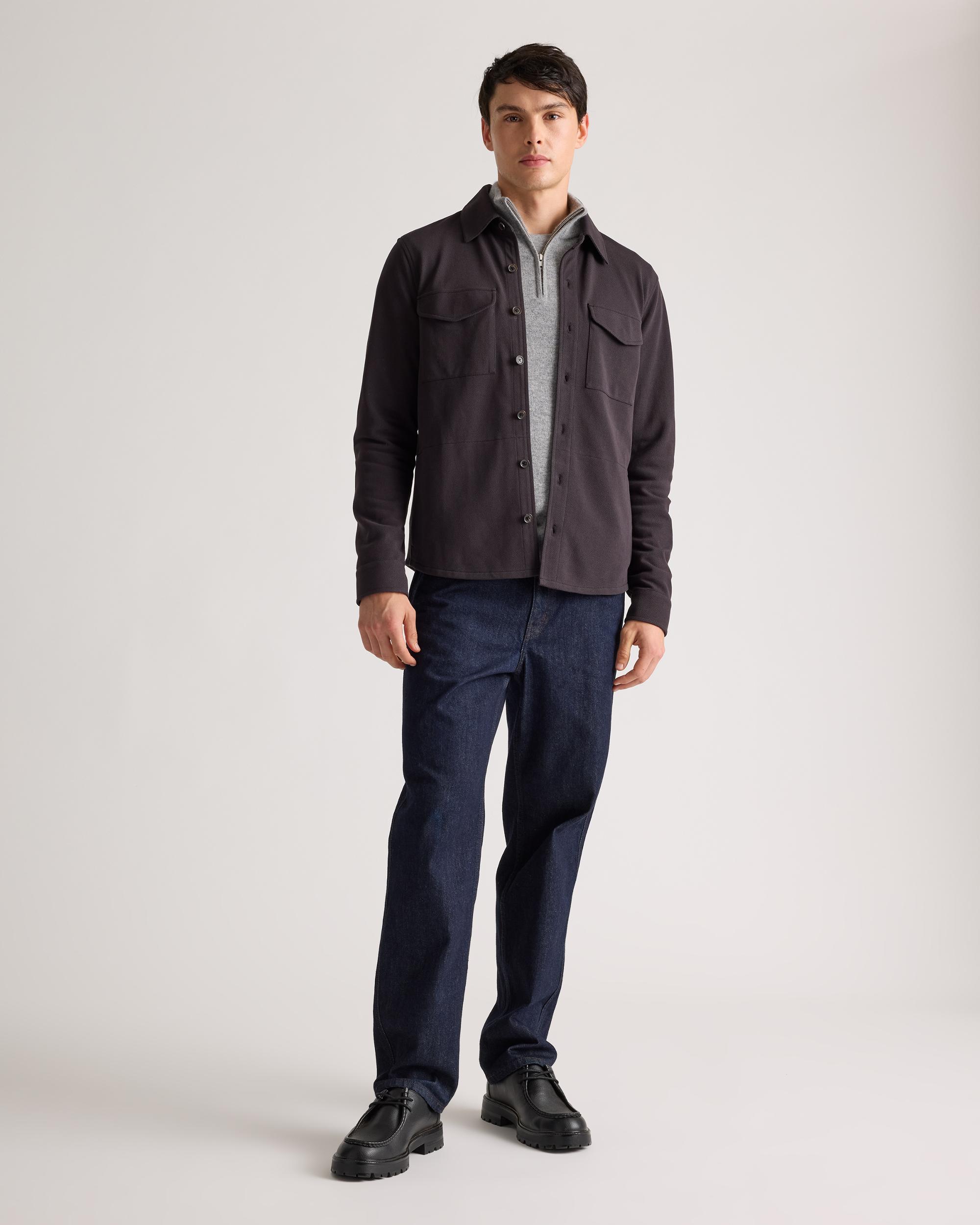 Quince | Men's Cotton Pique Knit Overshirt Organic Cotton Product Image