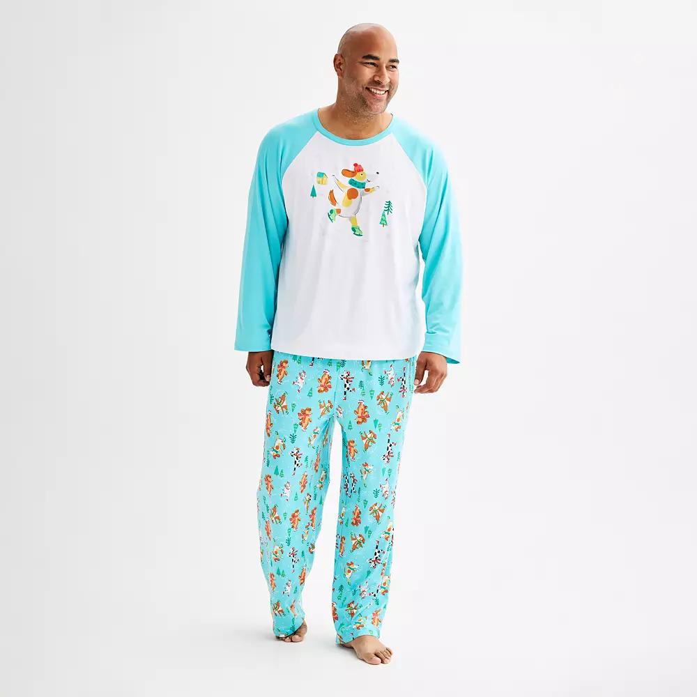 Big & Tall Jammies For Your Families® Dog Family Pajama Top & Pajama Bottoms Set, Men's, Size: XXL Tall, Winter Dogs Product Image
