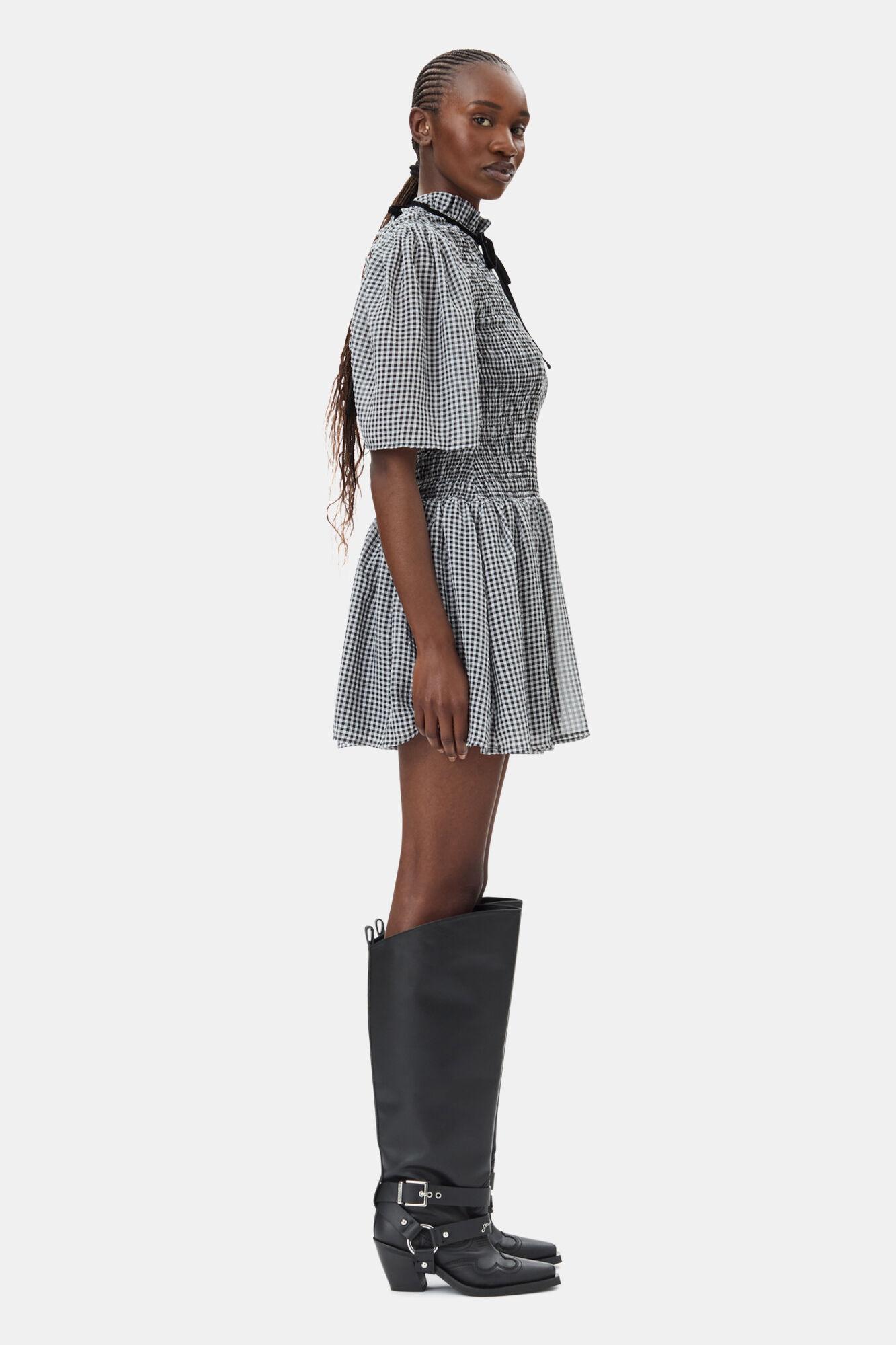 Sheer Check Mini Smock Dress Product Image