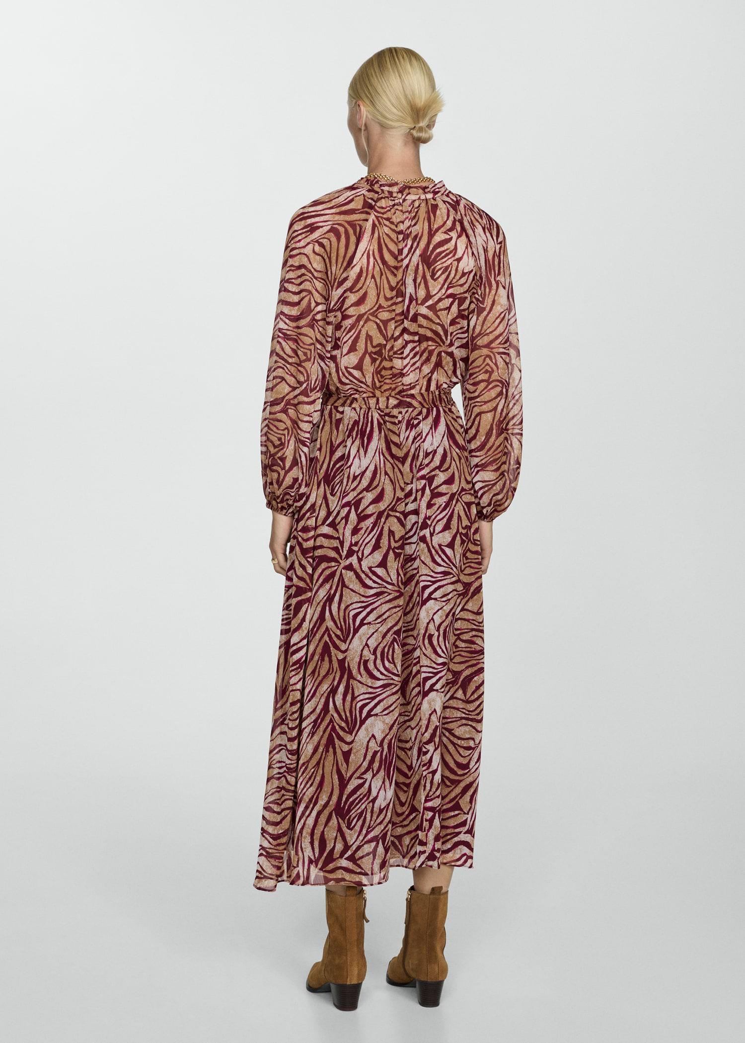 Long printed dress - Women | MANGO USA Product Image