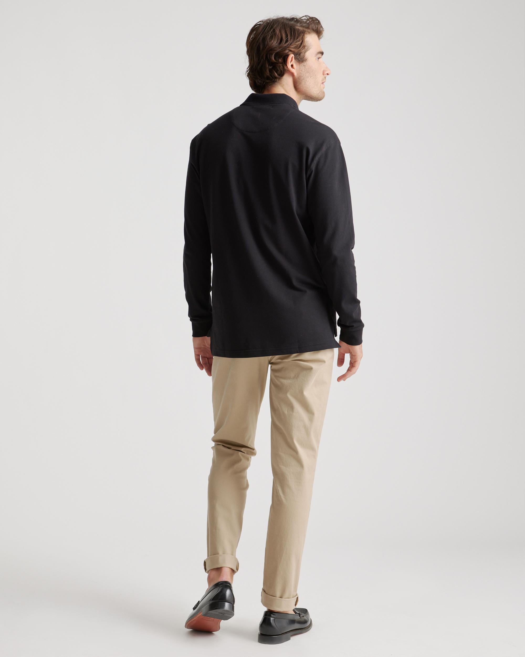 Quince | Men's Long Sleeve Pique Polo Organic Cotton Product Image