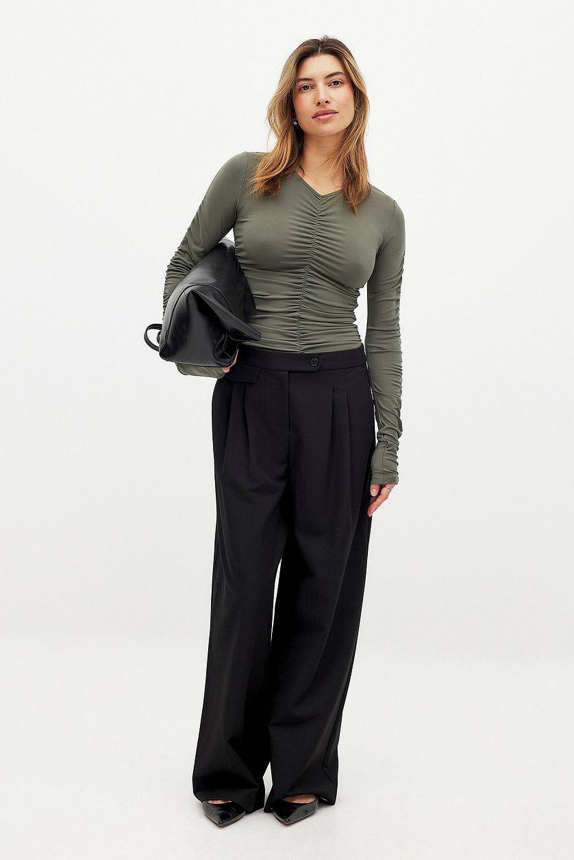 Ruched Detail Long Sleeve Top Product Image