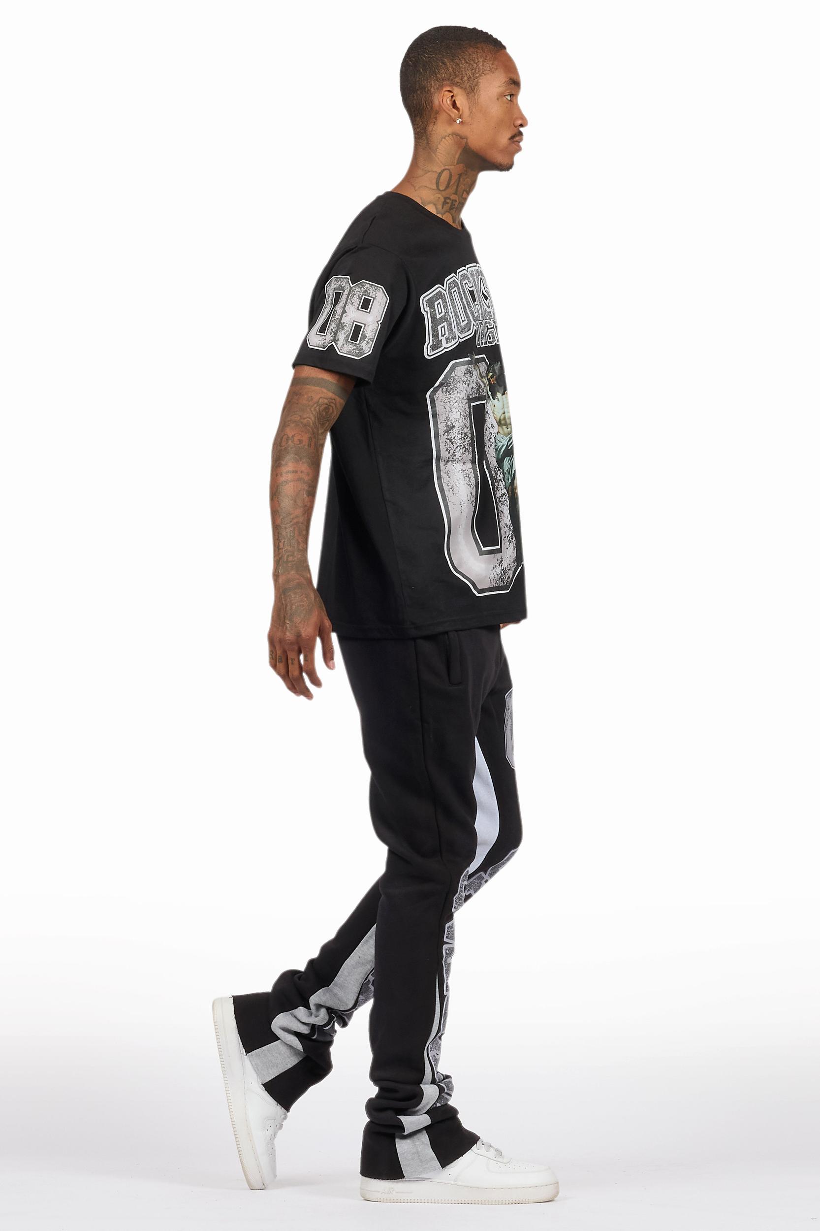 Fields Black/White T-Shirt/Stacked Flare Track Set Male Product Image