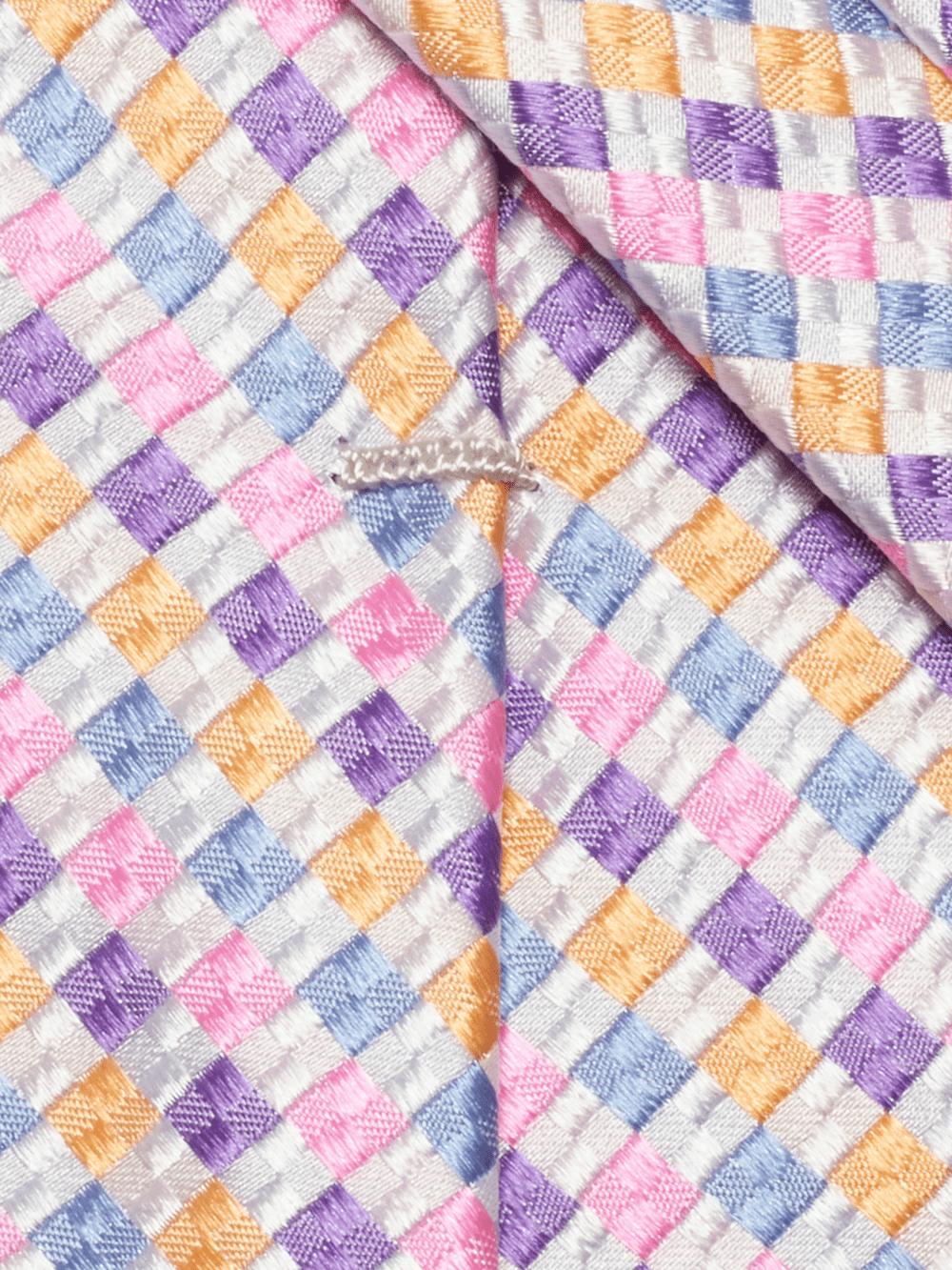 Geometric Woven Silk Tie - Purple Multi Product Image