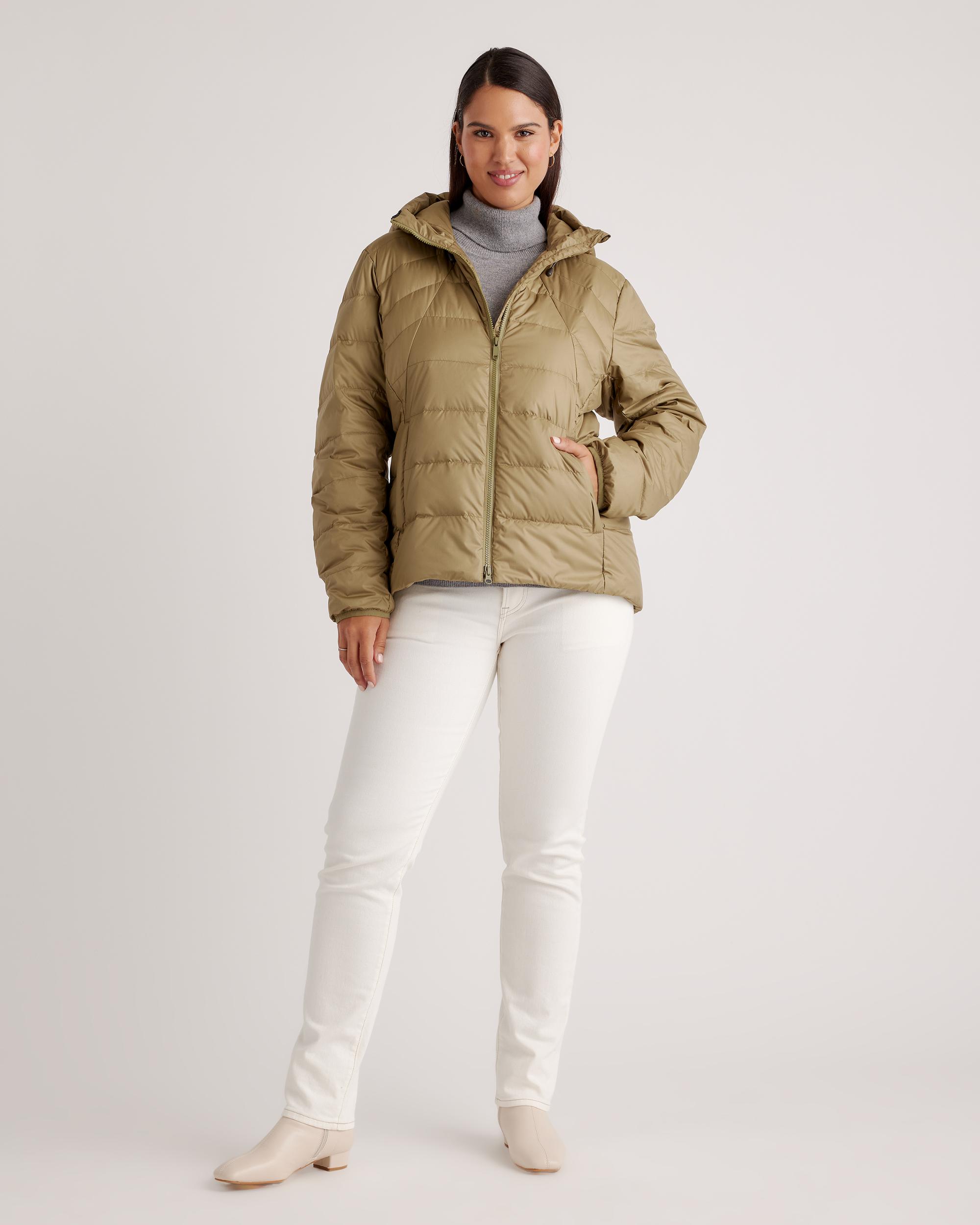 Quince | Women's Lightweight Down Packable Puffer Hooded Jacket Recycled Polyester Product Image