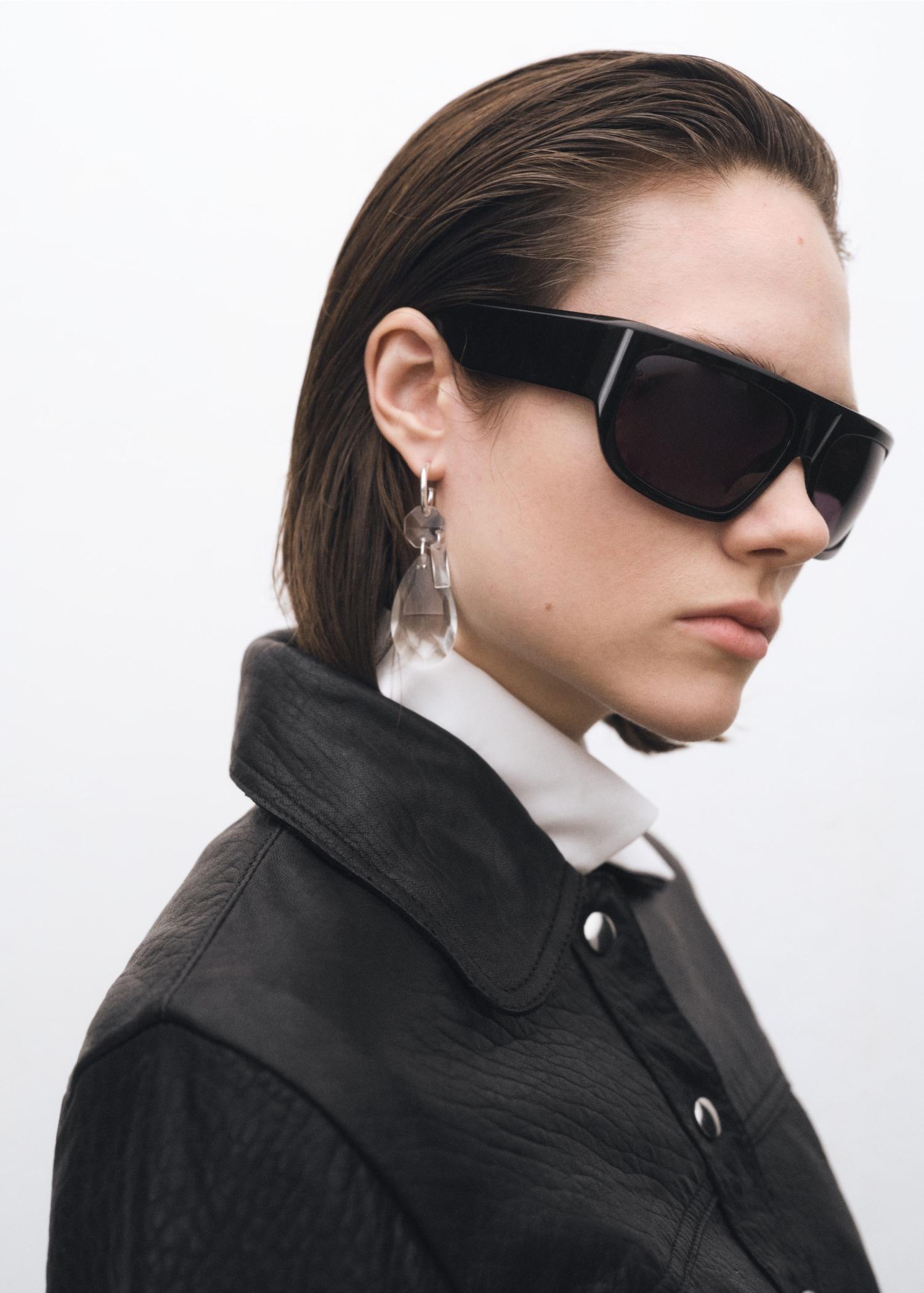 Lapels leather jacket - Women | MANGO USA Product Image