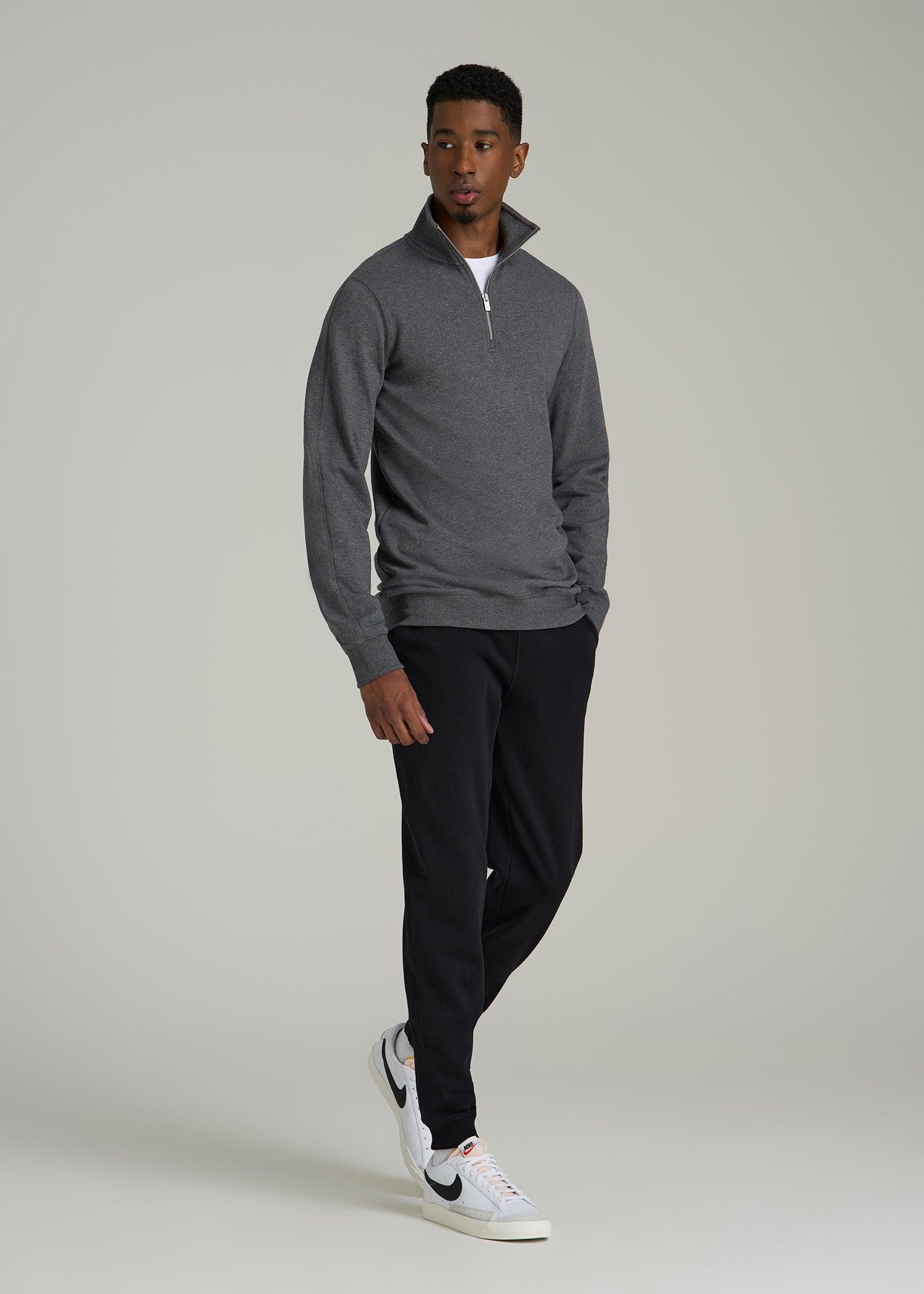 Wearever 2.0 French Terry Quarter-Zip Sweatshirt for Tall Men in Charcoal Mix Male Product Image