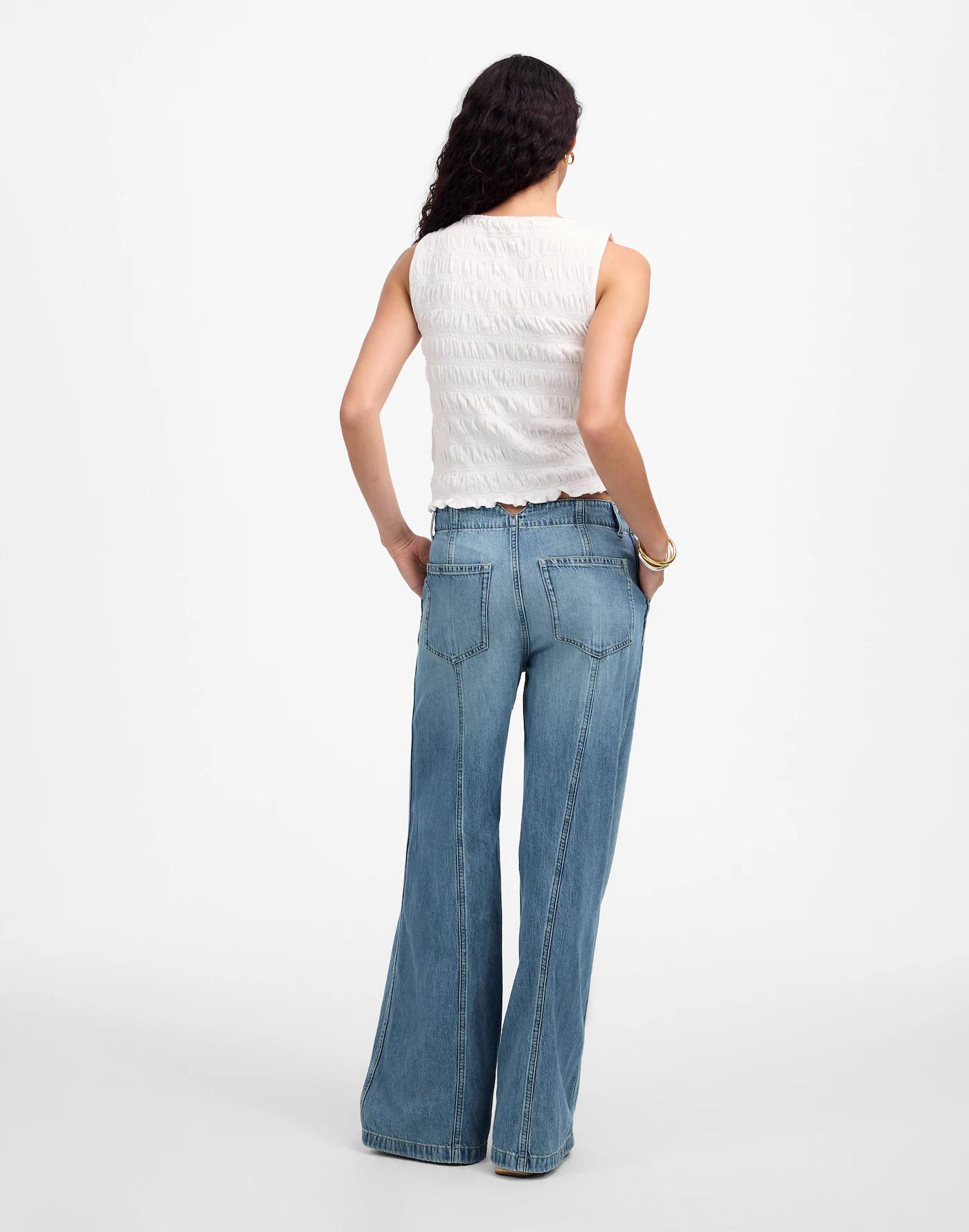 Petite Wide-Sweep Trousers: Airy Denim Edition Product Image