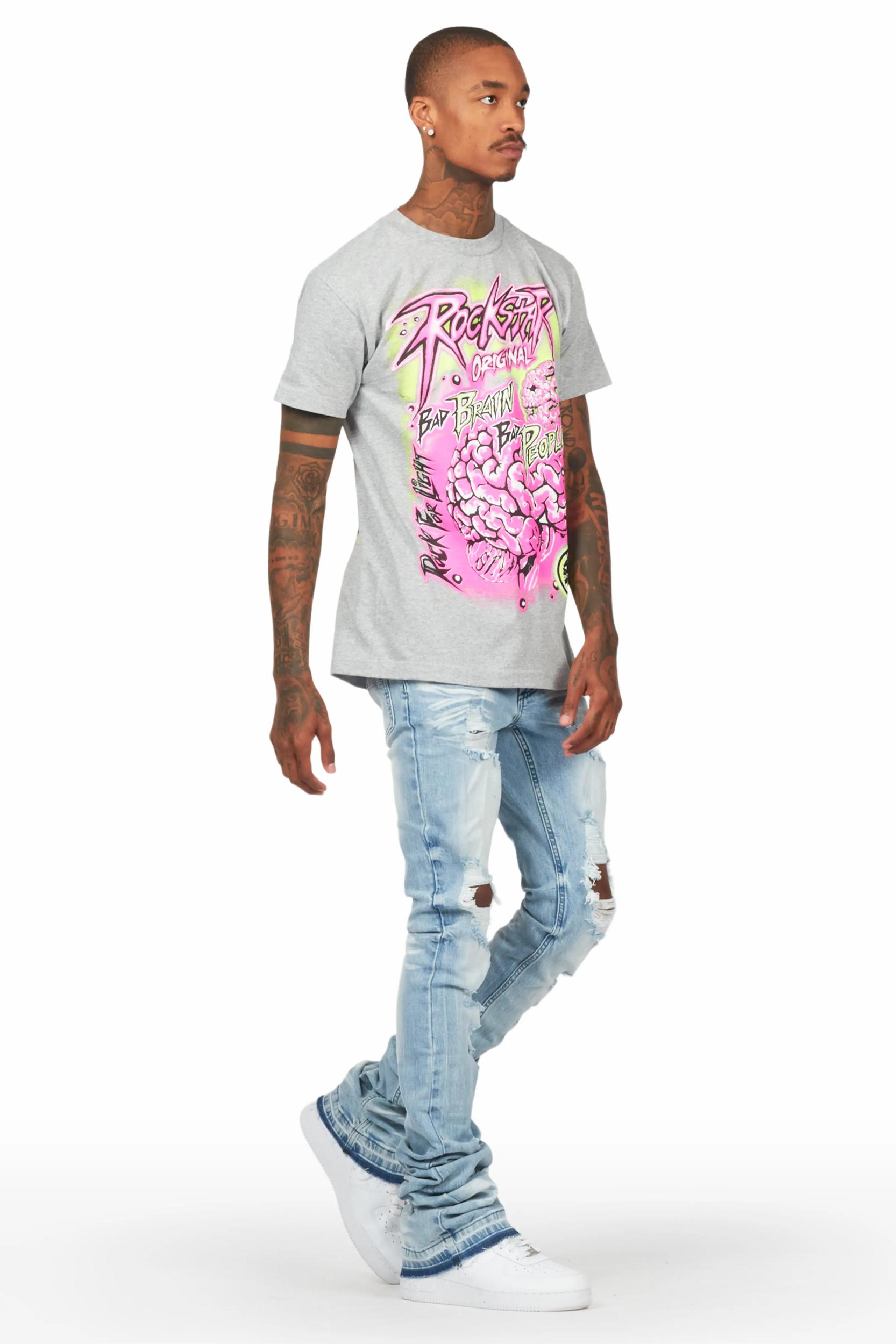 Zahir Blue Super Stacked Flare Jean Male Product Image