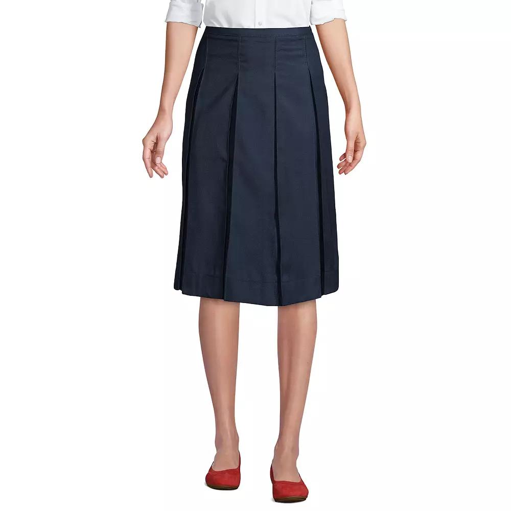 Women's Lands' End School Uniform Below the Knee Box Pleat Skirt,  Product Image
