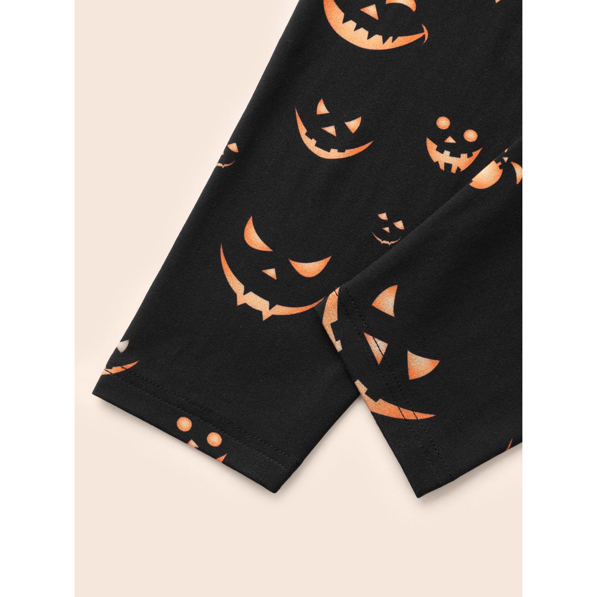Plus Size Stretchy Jack-o-Lantern Leggings Women Black Timeless High stretch Skinny Mid Rise Elegant Leggings BloomChic 30/6X Product Image