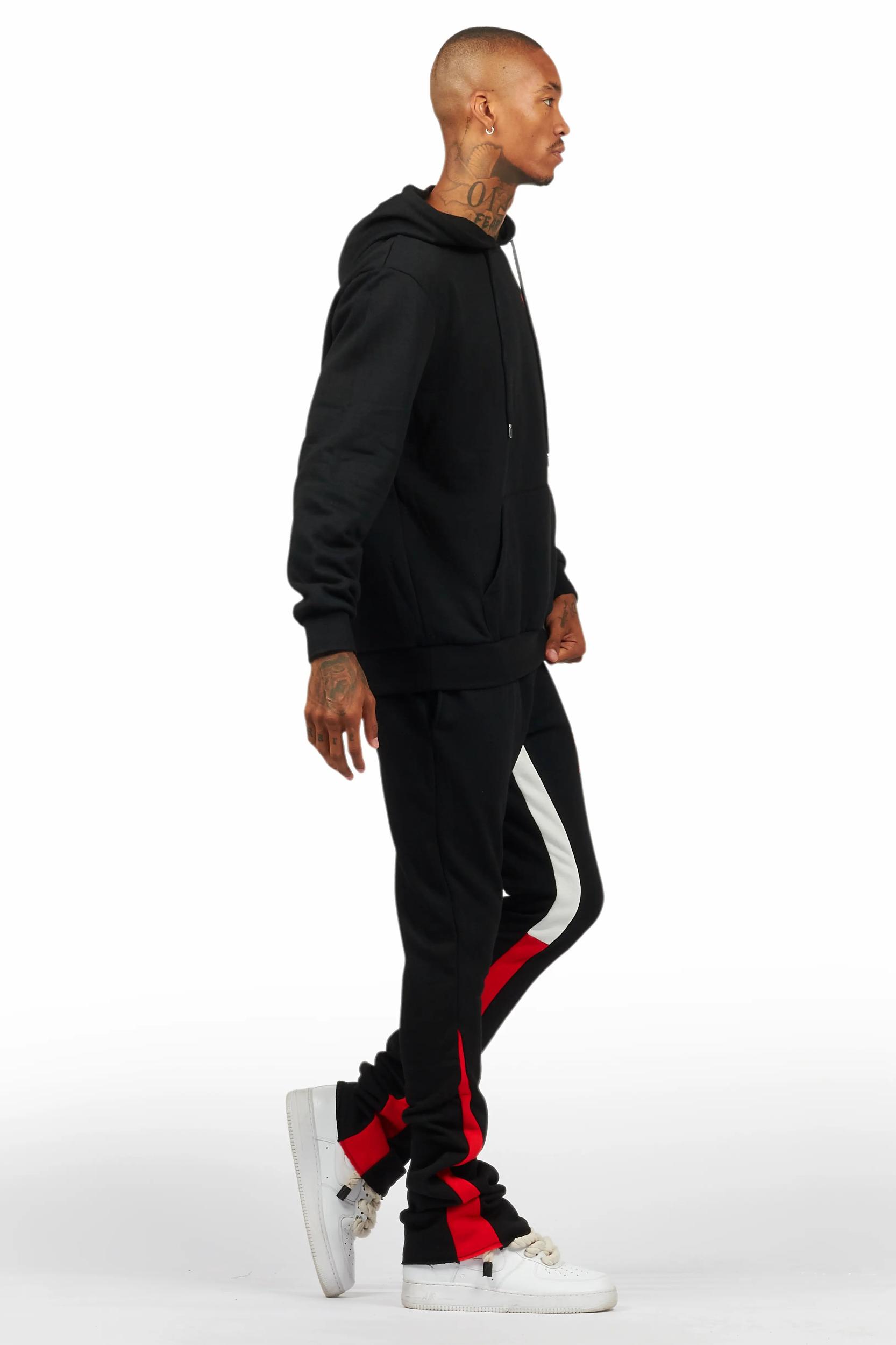 Briggs Black/Red Hoodie/Stacked Flare Track Set Male Product Image