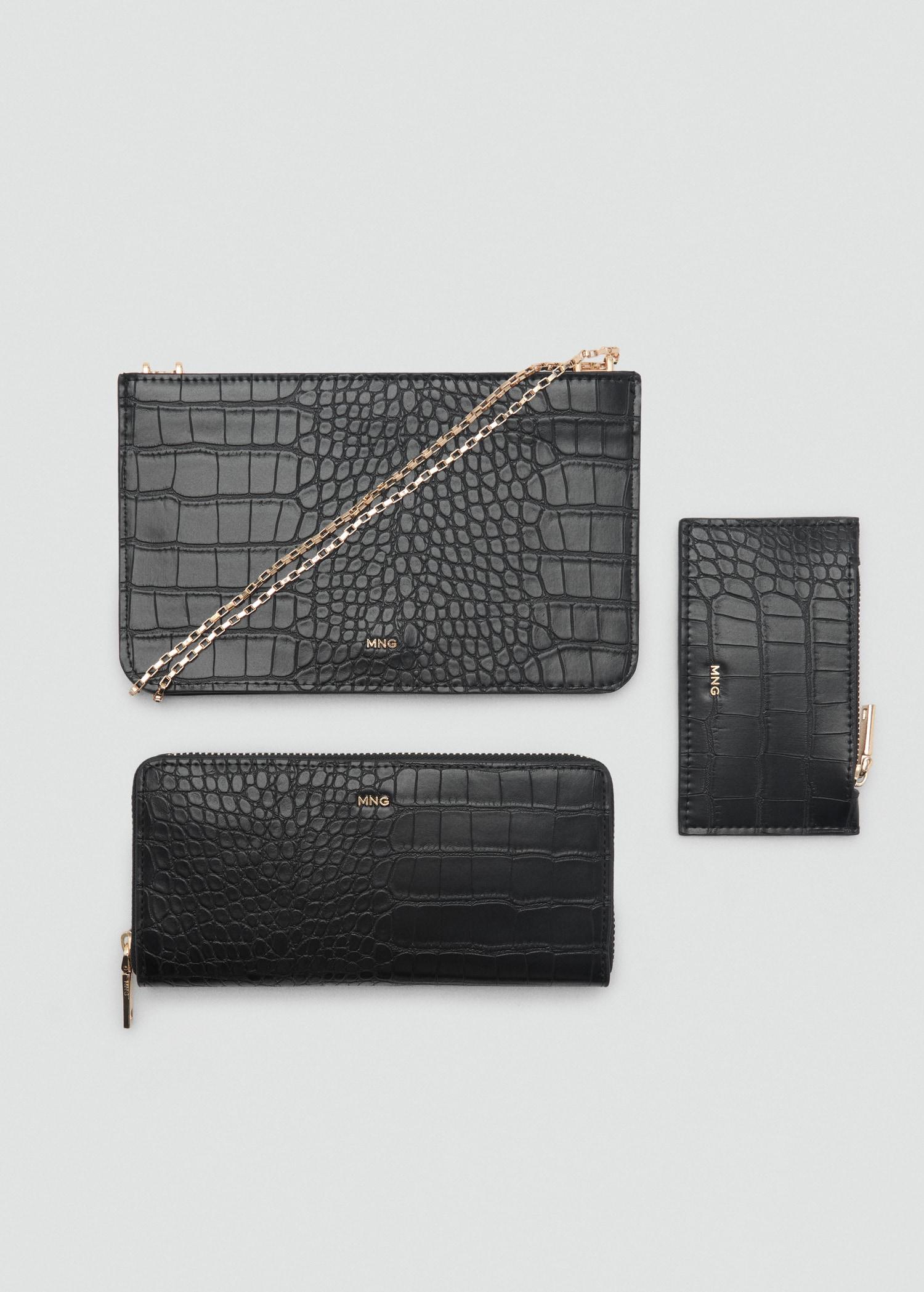 Coco leather effect card holder - Women | MANGO USA Product Image