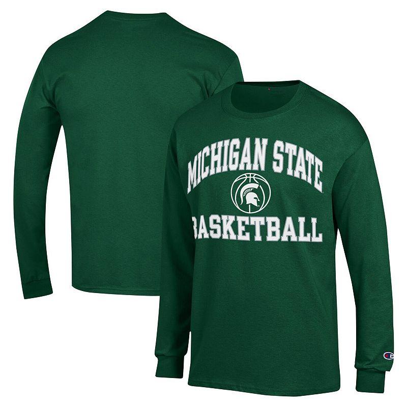 Men's Champion Green Michigan State Spartans Basketball Icon Long Sleeve T-Shirt, Size: Medium Product Image