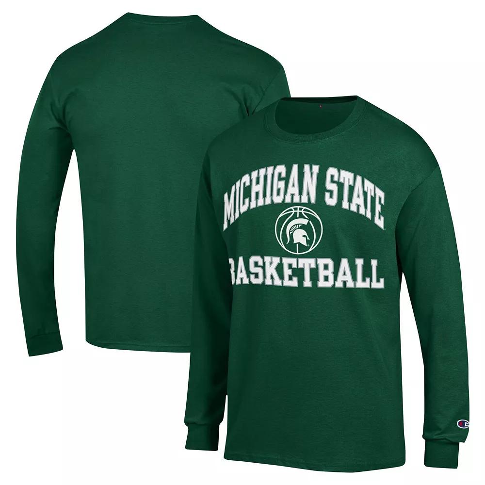 Men's Champion Green Michigan State Spartans Basketball Icon Long Sleeve T-Shirt, Size: Medium Product Image