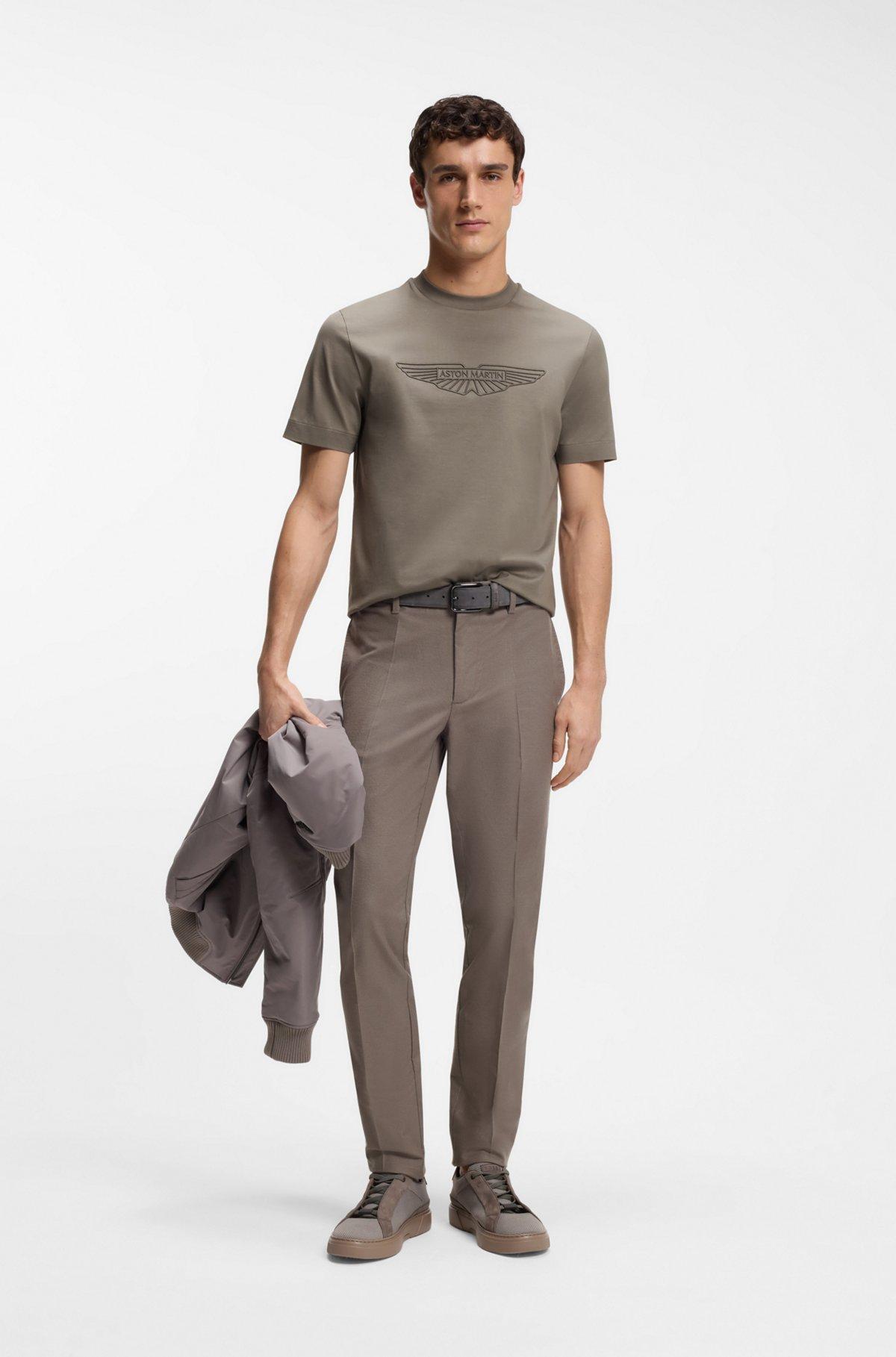 BOSS x ASTON MARTIN mercerized-cotton T-shirt with wing detail Product Image