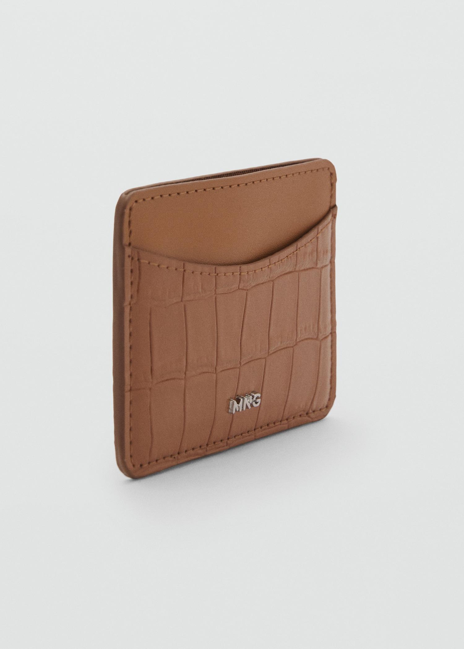 Coco leather effect card holder - Women | MANGO USA Product Image