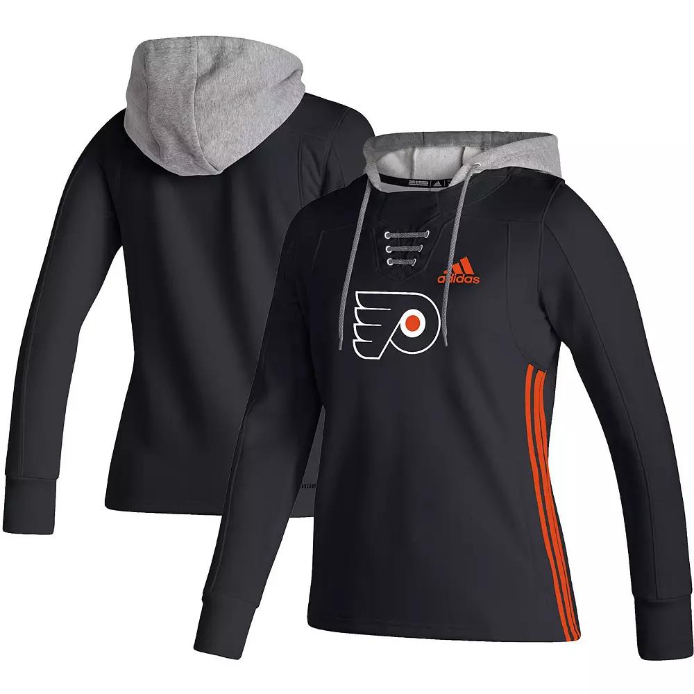 Women's adidas Black Philadelphia Flyers Skate Lace AEROREADY Pullover Hoodie,  Product Image