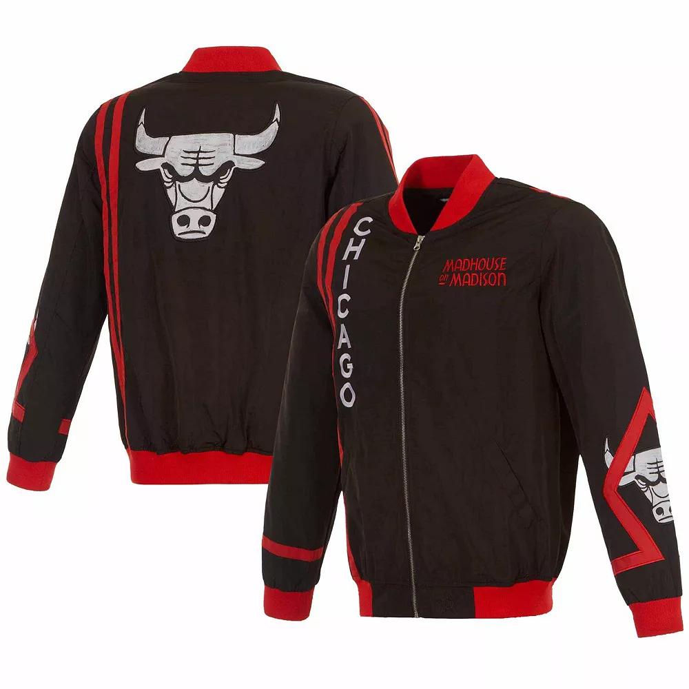 Men's JH Design Black Chicago Bulls 2023/24 City Edition Nylon Full-Zip Bomber Jacket, Size: Medium Product Image